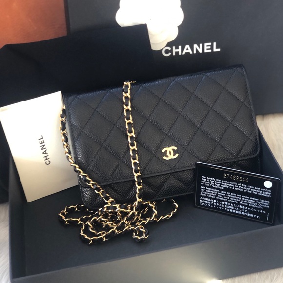 Chanel WOC bag taupe lambskin gold hardware